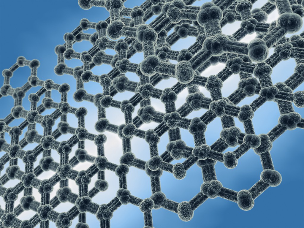 Nanotechnology Nanotechnology - 3D rendered molecules on blue background